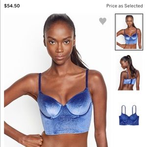 Long line velvet demi bra
